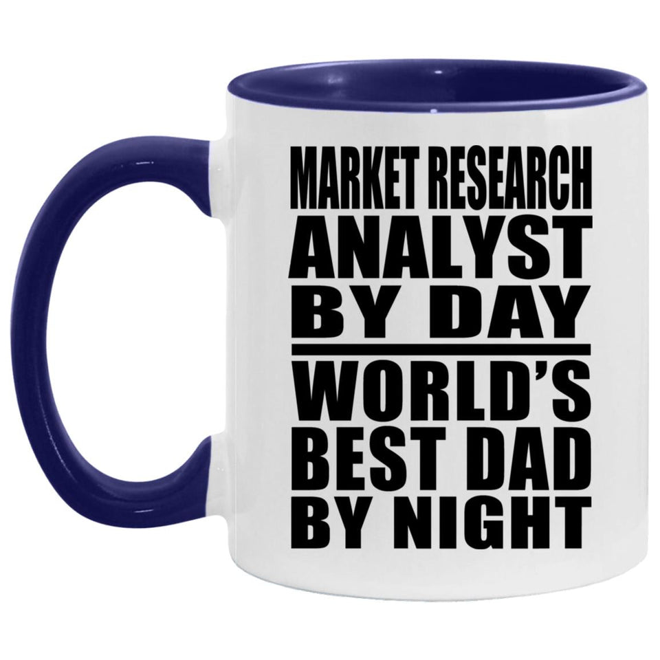 Market Research Analyst By Day World's Best Dad By Night - 11oz Accent Mug Purple