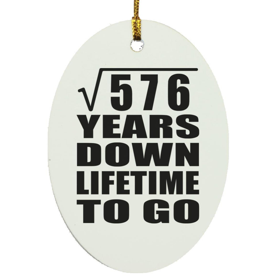 24th Anniversary Square Root of 576 Years Lifetime To Go - Oval Ornament