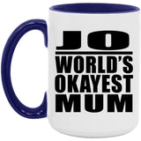 Jo World's Okayest Mum - 15oz Accent Mug Purple