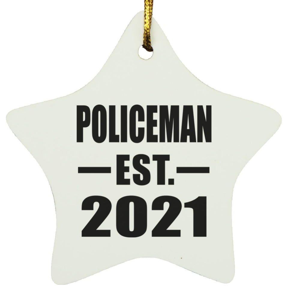 Policeman Established EST. 2021 - Star Ornament