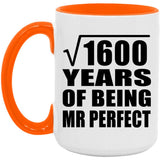 40th Anniversary Square Root of 1600 Years of Mr Perfect - 15oz Accent Mug Orange