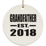 Grandfather Established EST. 2018 - Circle Ornament