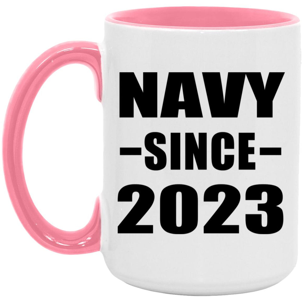 Navy Since 2023 - 15oz Accent Mug Pink