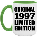 27th Birthday Original 1997 Limited Edition - 15oz Accent Mug Green