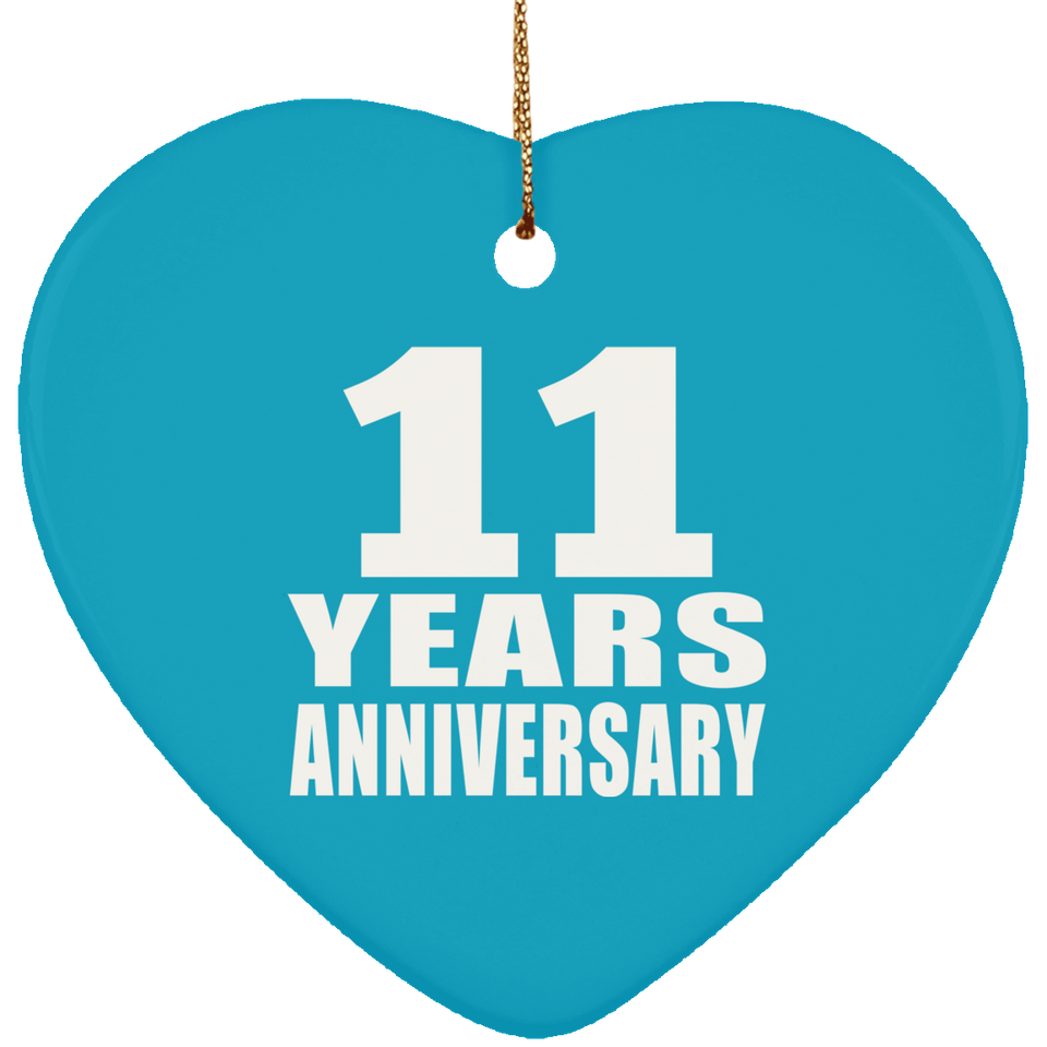 11th Anniversary 11 Years - Heart Ornament