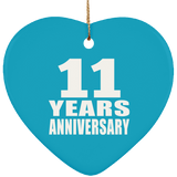 11th Anniversary 11 Years - Heart Ornament