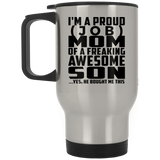 Personalized Gift, Proud [Job] Mom Of Awesome Son - Travel Mug