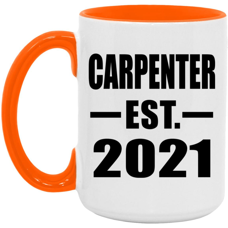 Carpenter Established EST. 2021 - 15oz Accent Mug Orange