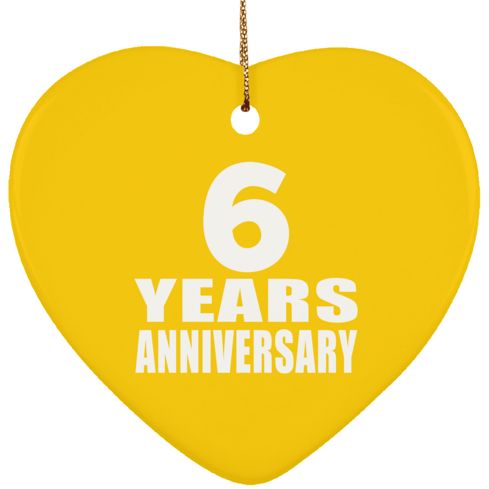 6th Anniversary 6 Years - Heart Ornament