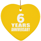 6th Anniversary 6 Years - Heart Ornament