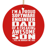 Proud Software Engineer Dad Of Awesome Son - Circle Ornament