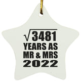59th Anniversary Square Root of 3481 Years As Mr & Mrs 2022 - Star Ornament