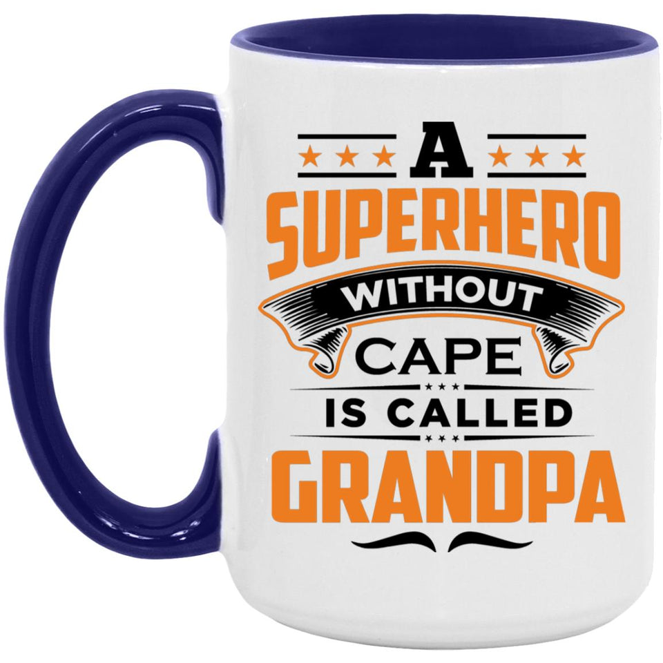 A Superhero Without Cape is Called Grandpa - 15oz Accent Mug Purple