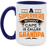 A Superhero Without Cape is Called Grandpa - 15oz Accent Mug Purple