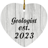 Geologist Established Est. 2023 - Heart Ornament F