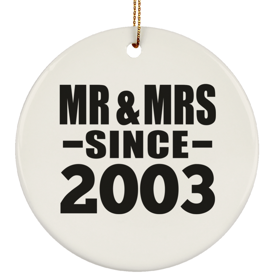 21st Anniversary Mr & Mrs Since 2003 - Circle Ornament