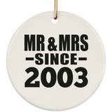 21st Anniversary Mr & Mrs Since 2003 - Circle Ornament