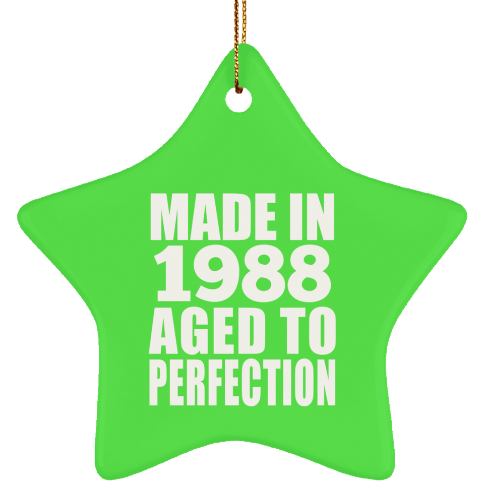 36th Birthday Made In 1988 Aged to Perfection - Star Ornament