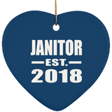 Janitor Established EST. 2018 - Heart Ornament