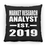 Market Research Analyst Established EST. 2019 - Throw Pillow Black