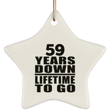 59th Anniversary 59 Years Down Lifetime To Go - Star Ornament
