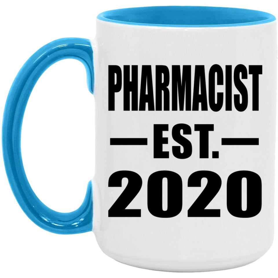 Pharmacist Established EST. 2020 - 15oz Accent Mug Blue