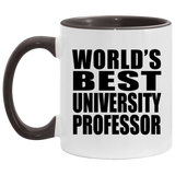 World's Best University Professor - 11oz Accent Mug Black