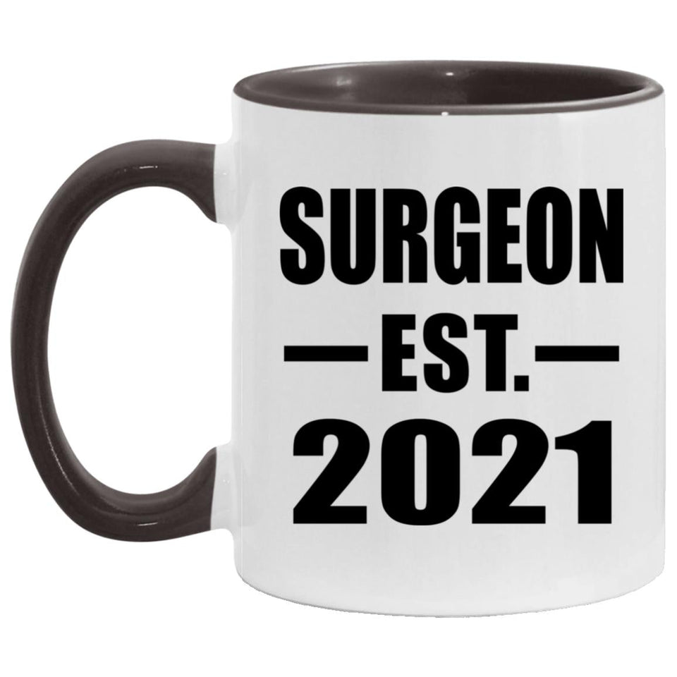 Surgeon Established EST. 2021 - 11oz Accent Mug Black