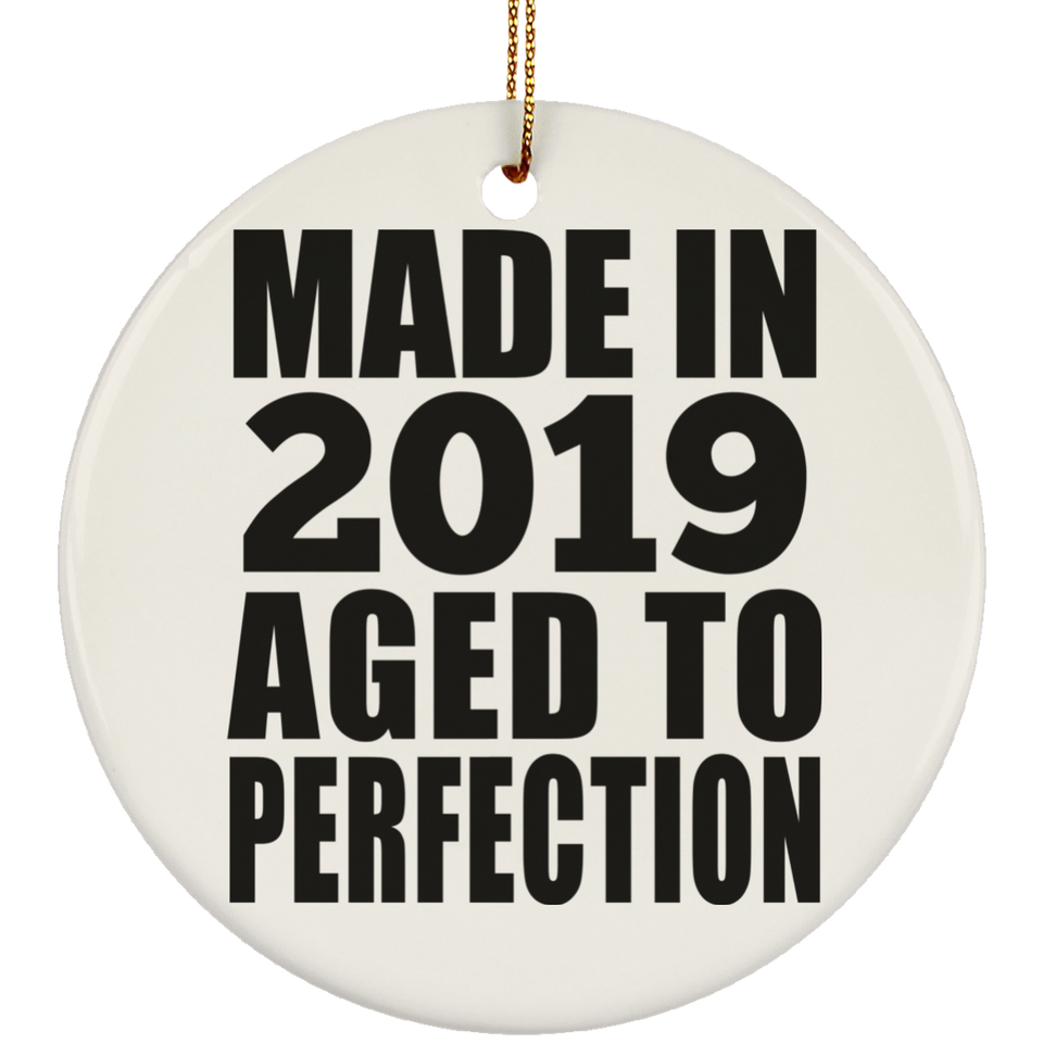 5th Birthday Made In 2019 Aged to Perfection - Circle Ornament