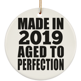 5th Birthday Made In 2019 Aged to Perfection - Circle Ornament
