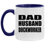 Dad Husband Dockworker - 11oz Accent Mug Purple