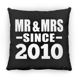 14th Anniversary Mr & Mrs Since 2010 - Throw Pillow Black