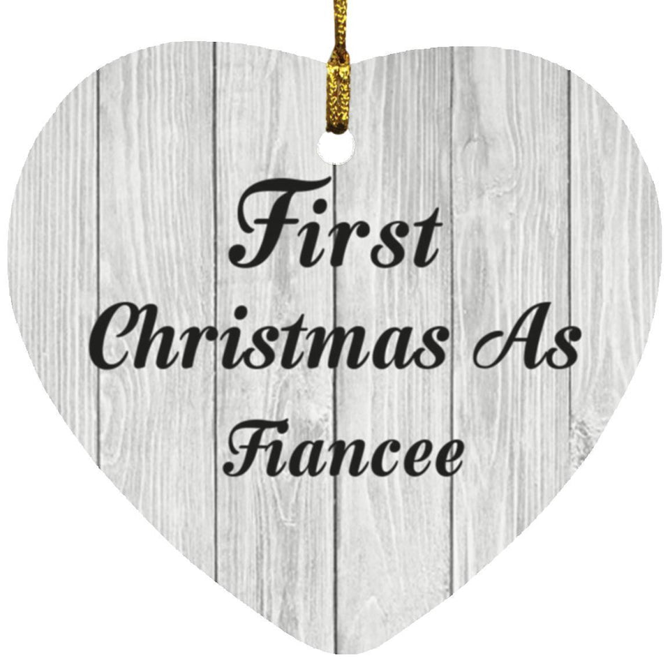 First Christmas As Fiancee - Heart Ornament F