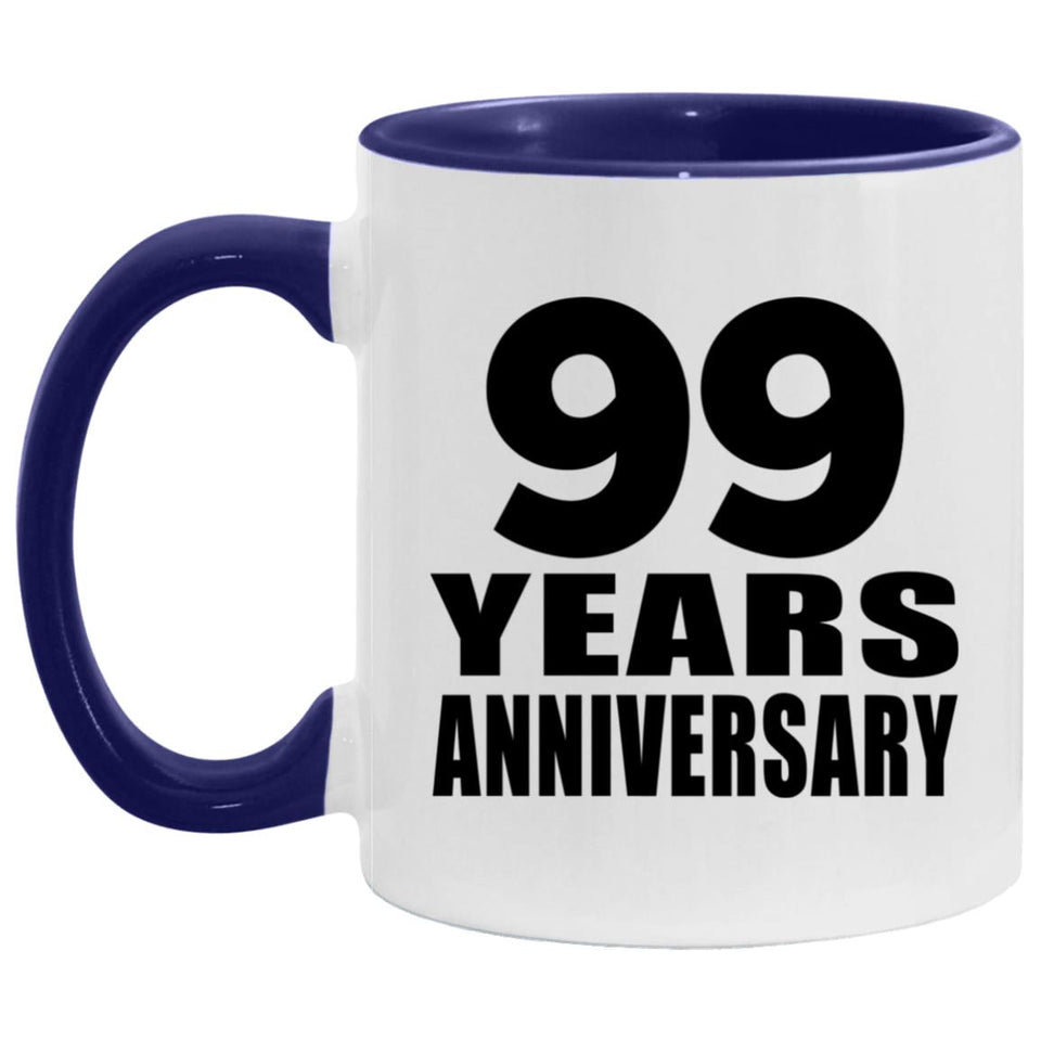 99th Anniversary 99 Years - 11oz Accent Mug Purple