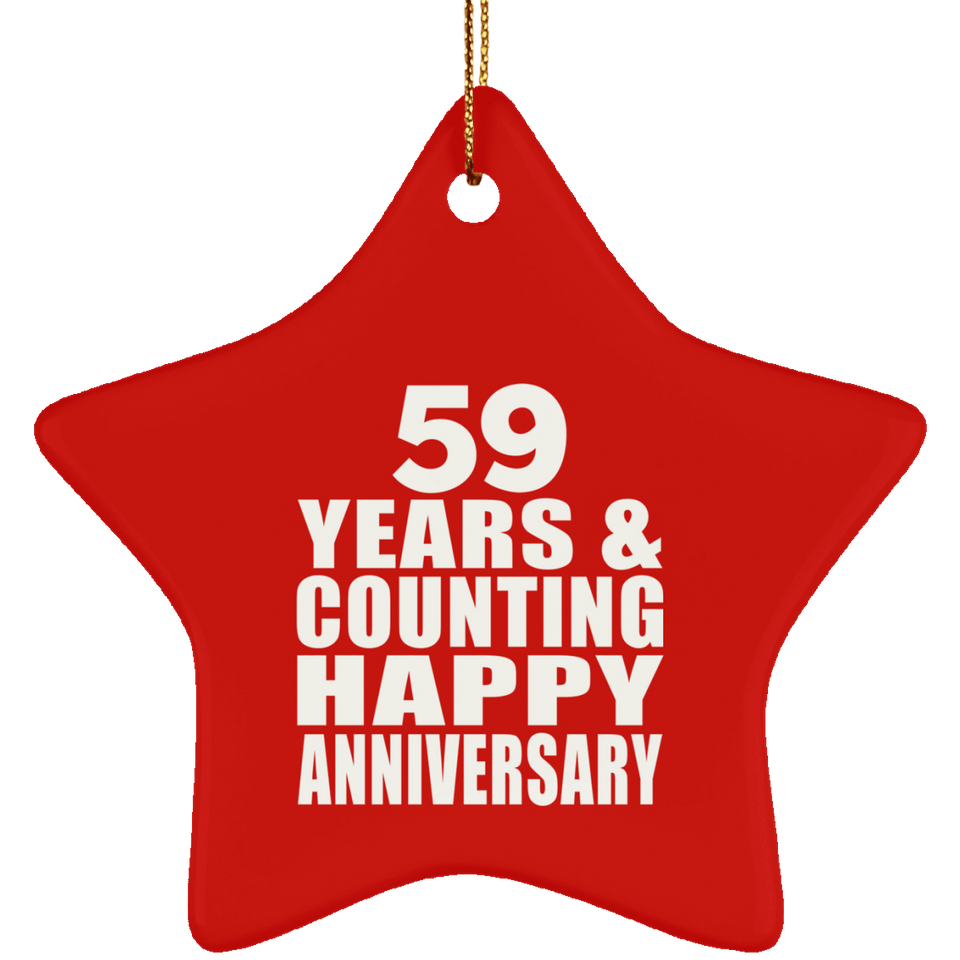 Happy 59th Anniversary 59 Years & Counting - Star Ornament