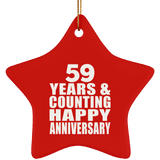 Happy 59th Anniversary 59 Years & Counting - Star Ornament