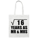 4th Anniversary Square Root of 16 Years As Mr & Mrs - Tote Bag White