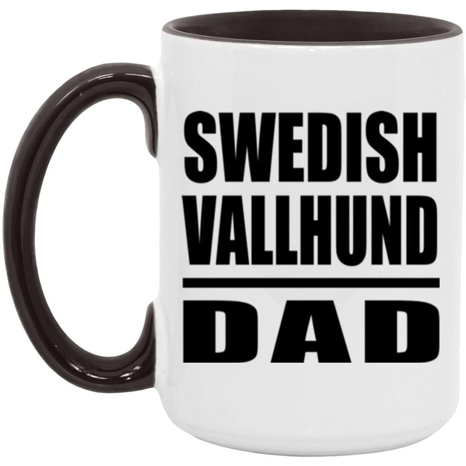 Swedish Vallhund Dad - 15oz Accent Mug Black