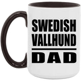 Swedish Vallhund Dad - 15oz Accent Mug Black