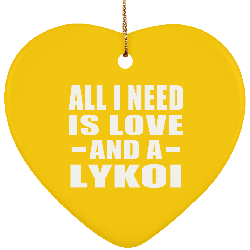 All I Need Is Love And A Lykoi - Heart Ornament