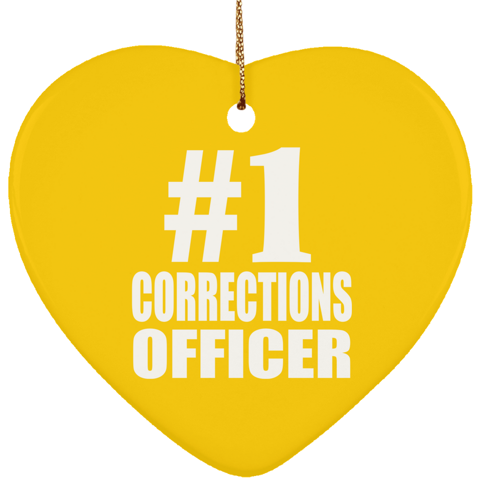 Number One #1 Corrections Officer - Heart Ornament