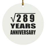 17th Anniversary Square Root of 289 Years Anniversary - Circle Ornament