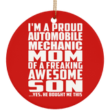Proud Automobile Mechanic Mom Of Awesome Son - Circle Ornament