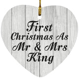 First Christmas As Mr & Mrs King - Heart Ornament F