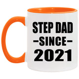 Step Dad Since 2021 - 11oz Accent Mug Orange