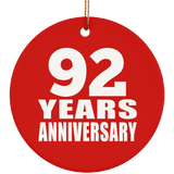 92nd Anniversary 92 Years Anniversary - Circle Ornament