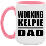 Working Kelpie Dad - 15oz Accent Mug Pink