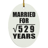 23rd Anniversary Married For Square Root of 529 Years - Oval Ornament