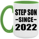 Step Son Since 2022 - 15oz Accent Mug Green