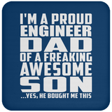 Proud Engineer Dad Of Awesome Son - Drink Coaster